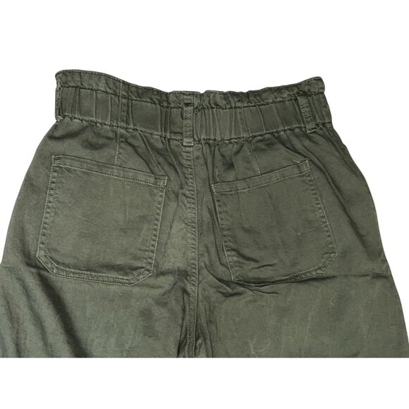 Time And Tru Olive High-Waisted Button Front Tapered Pants Size 12 Womens Green - Picture 10 of 10